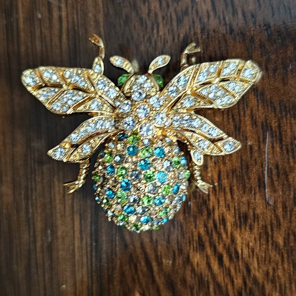 CINER for Joan Rivers Colorful Pave Bee Brooch Pin